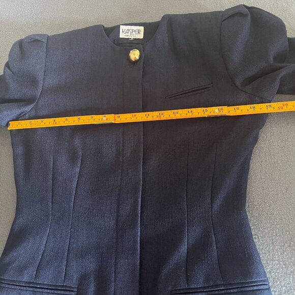 Vintage Kasper for A.S.L. Navy Button Front‎ Sheath Dress Career Size 8 - Picture 10 of 14